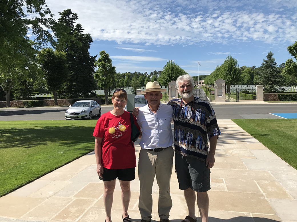 Molly, Herbert Caloud (director of Oise-Aisne American Cemetery), Steve - Hubert grew up in Iowa, and we enjoyed sharing stories.